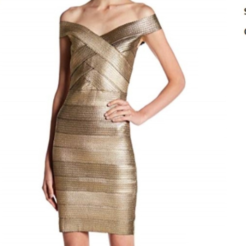 GOLD Metallic Cocktail Dress